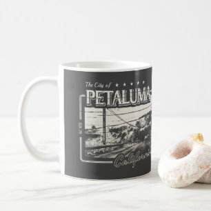 TAZA DE CAFÉ VINTAGE DE PETALUMA CALIFORNIA - CIUDAD DE PETALUM