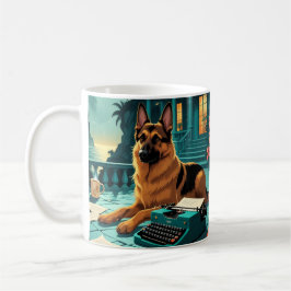 Taza De Café Vintage del caballero del perro pastor alemán