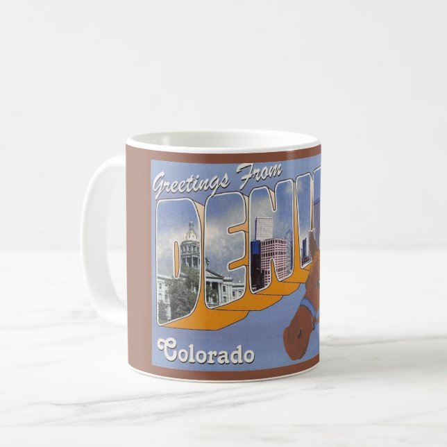 Taza De Café Vintage Denver CO Mug (Anverso izquierdo)