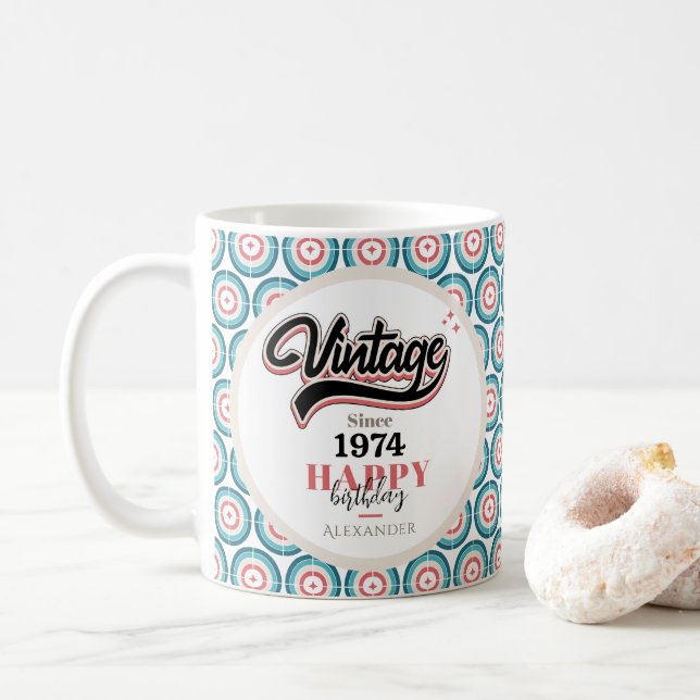 Taza De Café Vintage desde 1974 (Con donut)