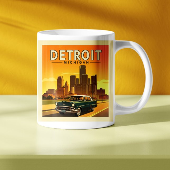 Taza De Café Vintage Detroit Michigan (Subido por el creador)