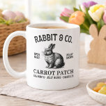 Taza De Café Vintage Easter Rabbit<br><div class="desc">Celebrate the charm of spring with this unique coffee mug featuring a vintage distressed illustration of a rabbit in a classic Easter market sign style. The rustic design gives it the look of an old-fashioned farm stand or holiday market poster, adding a touch of nostalgic charm to your morning coffee...</div>