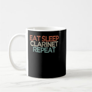 Taza De Café Vintage Eat Sleep Clarinet Repetir divertida