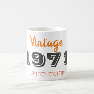 Taza De Café Vintage edición limitada de 1971 50th Birthday Gif