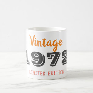 Taza De Café Vintage edición limitada de 1972 50º regalo de cum