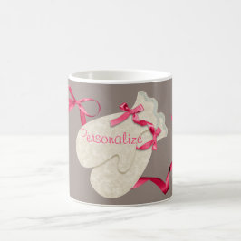 Taza De Café Vintage elegante invierno imita lazo de cinta