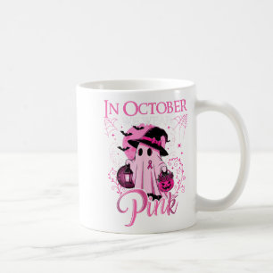 Taza De Café Vintage En Octubre Usamos Nk Ribbon Ghost Hallowee