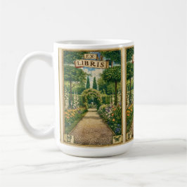 Taza De Café Vintage Ex Libris Garden Path Bookplate Art 