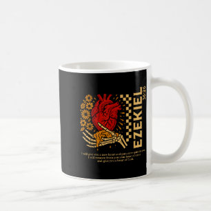 Taza De Café Vintage Ezequiel 36-26 Corazón De Carne Versículo 