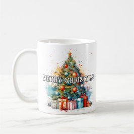 Taza De Café Vintage Festive Merry Christmas Tree
