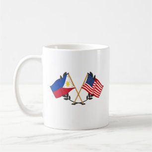 Taza De Café Vintage filipino de bandera estadounidense