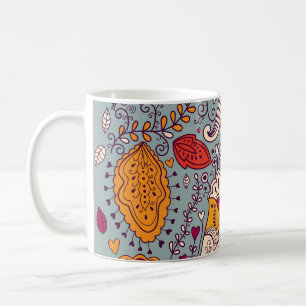 Taza De Café Vintage Floral Elegante Fondo