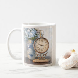 Taza De Café Vintage Floral French Country Clock Decor Mug
