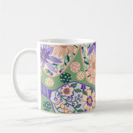 Taza De Café Vintage Floral Pickleball Design