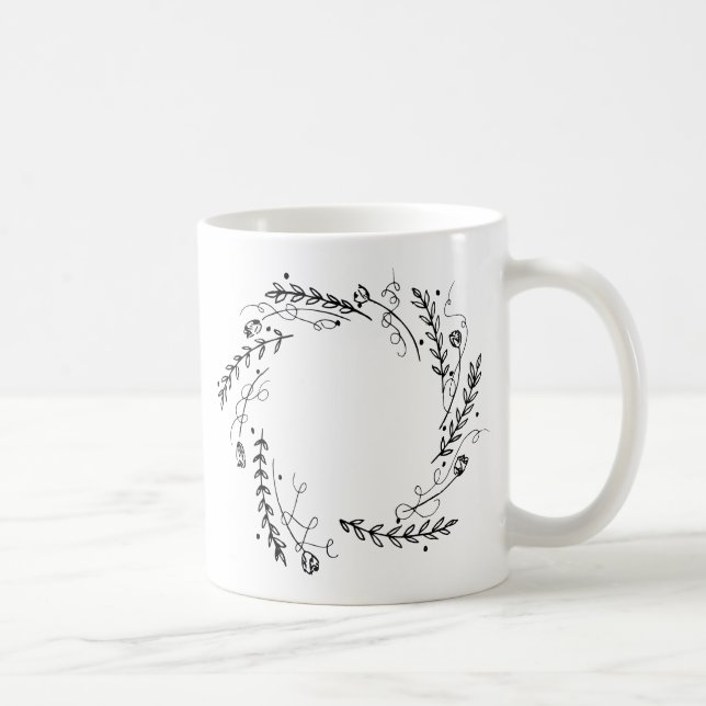 Taza De Café Vintage Floral Wreath (Derecha)
