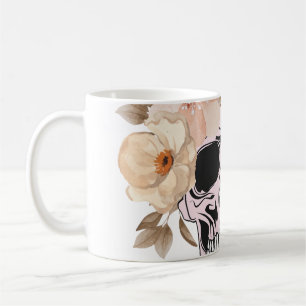 TAZA DE CAFÉ VINTAGE FLOWER SKULL
