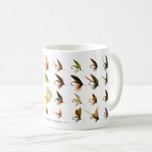 Taza De Café Vintage Fly-Fishing Trout Flies Mug