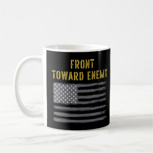Taza De Café Vintage Front To Enemy Military Cita Front to
