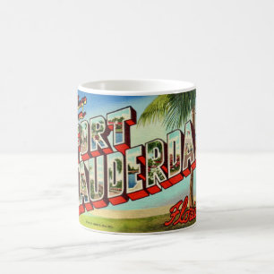 Taza De Café Vintage Ft. Lauderdale Florida Postcard Mug