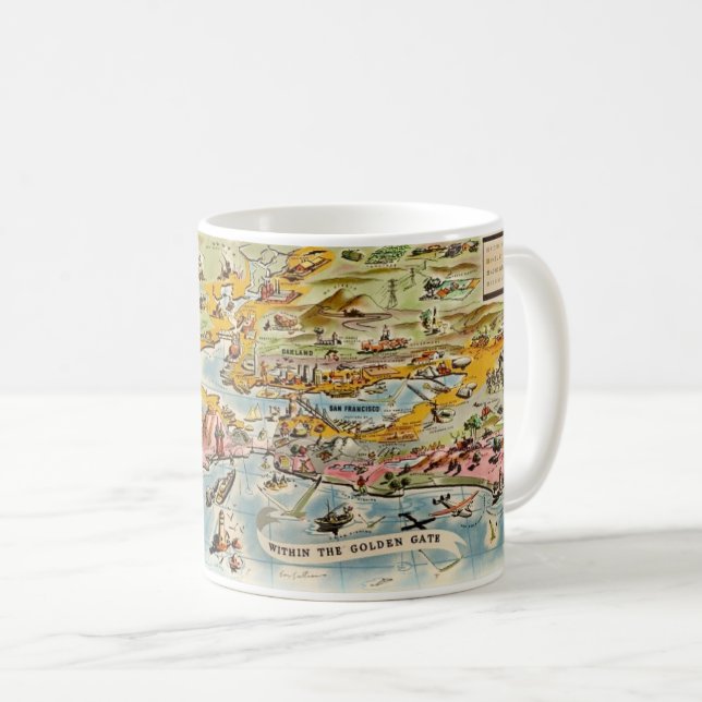 Taza De Café Vintage Golden Gate San Francisco (Anverso derecho)