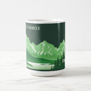 Taza De Café Vintage green Mountain Lake Sunset