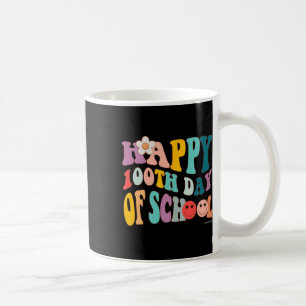 Taza De Café Vintage Groovy 100 Días De Escuela Para La Formaci