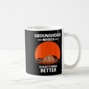 Taza De Café Vintage Groundhog hace que todo sea mejor Retro 