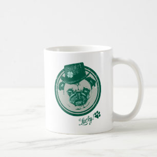 Taza De Café Vintage Grunge St Patrick's Day Pug Tees