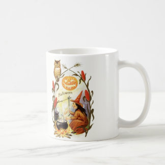 Taza De Café Vintage Halloween del Brew de las brujas