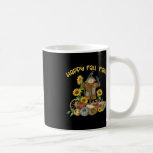 Taza De Café Vintage Happy Fall Y'all Scarecrow Acción de Graci