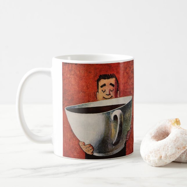 Taza De Café Vintage Happy Man Bebe Giant Cup of Coffee (Con donut)