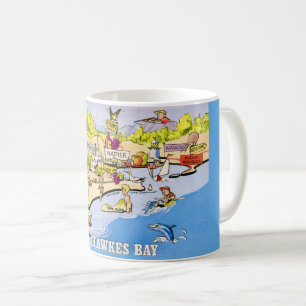 Taza De Café Vintage Hawkes Bay NZ Postcard Mug