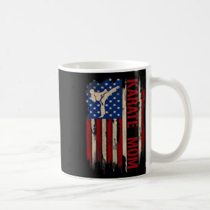 Taza De Café Vintage Karate Mom American Usa Flag The Kick Gift