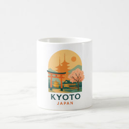 Taza De Café Vintage Kyoto Japan Minimalist Travel Elegant