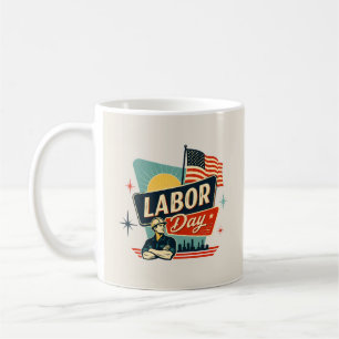 Taza De Café Vintage Labor Day / Día del Trabajo Retro