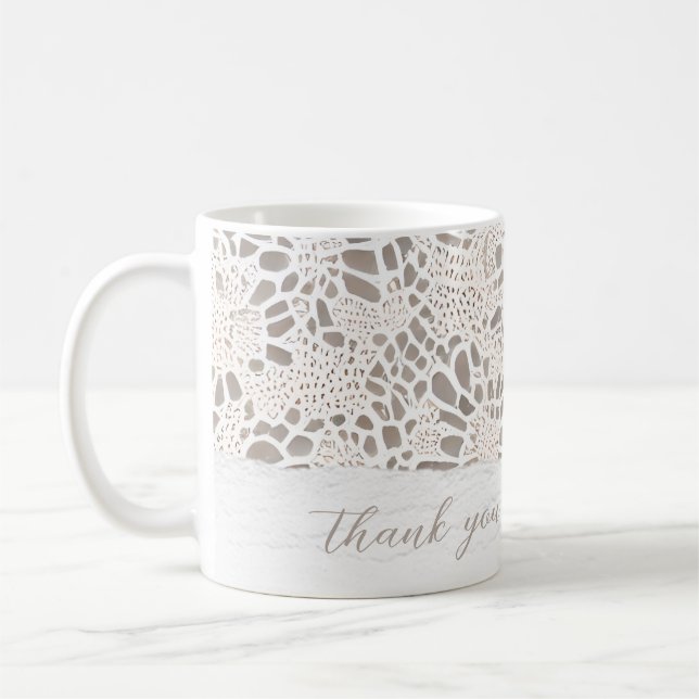 Taza De Café Vintage Lace and Linen Gracias (Izquierda)
