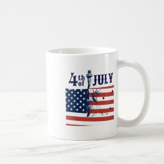 Taza De Café Vintage Lady Liberty Bandera Estadounidense 4 De J