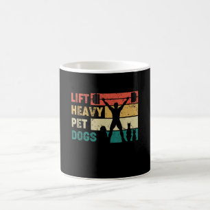 Taza De Café Vintage Lift Heavy Mascota Perros Funny Fitness