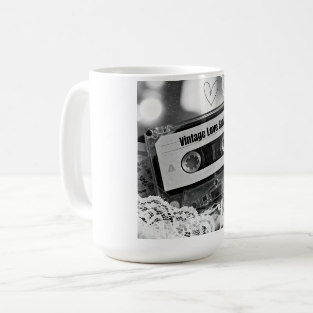 Taza De Café Vintage Love Static (Anverso izquierdo)