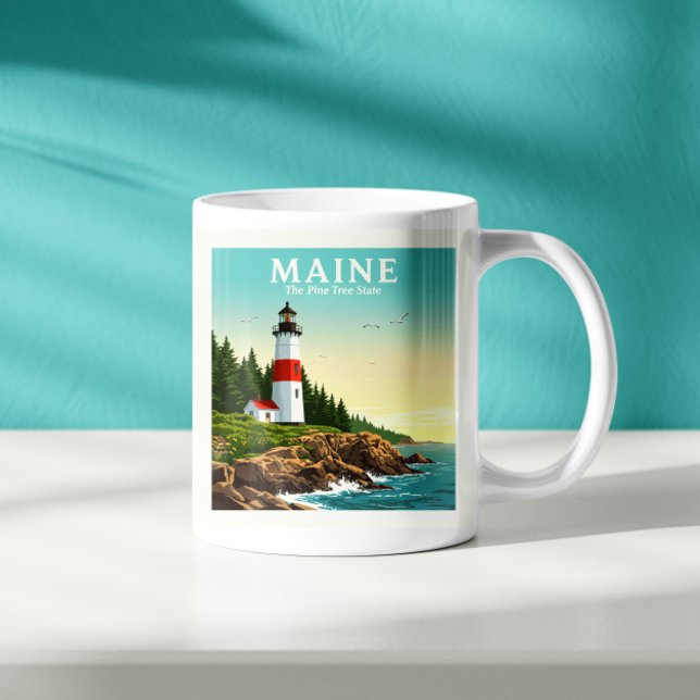 Taza De Café Vintage Maine (Subido por el creador)