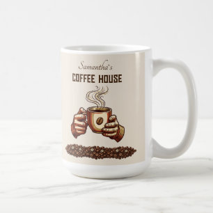 Taza de café vintage marca de café personalizada