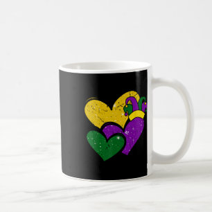 Taza De Café Vintage Mardi Gras Corazones Lindos Niñas Mujeres