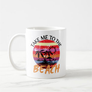 Taza De Café Vintage Me Lleva Al Verano De La Playa
