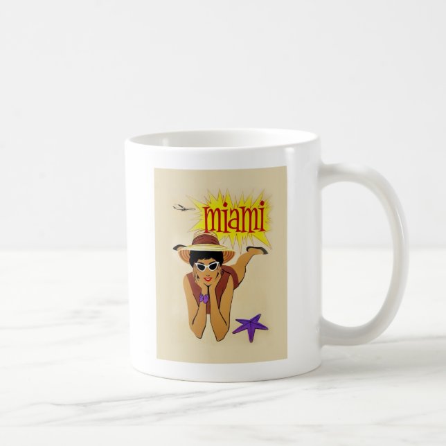Taza De Café Vintage Miami Beach (Derecha)