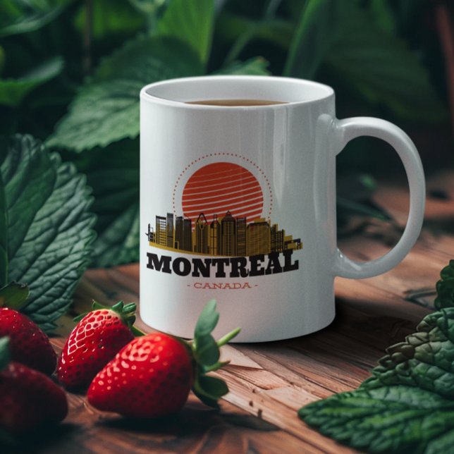 Taza De Café Vintage Montreal Canada Skyline (montreal canada coffee mug)