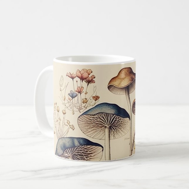 Taza De Café Vintage Mushroom Naturalist (Anverso izquierdo)
