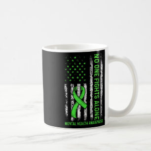 Taza De Café Vintage Nadie Lucha Solo Conciencia de Salud Menta