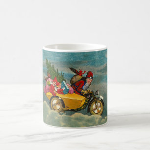 Taza De Café Vintage Navidad en motocicleta