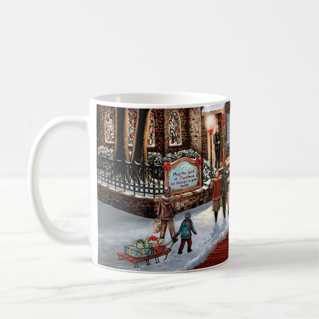 Taza De Café Vintage navidad nevada (Izquierda)