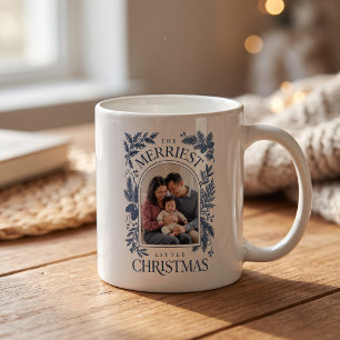Taza De Café Vintage Navy Merriest Christmas Dos Fotos